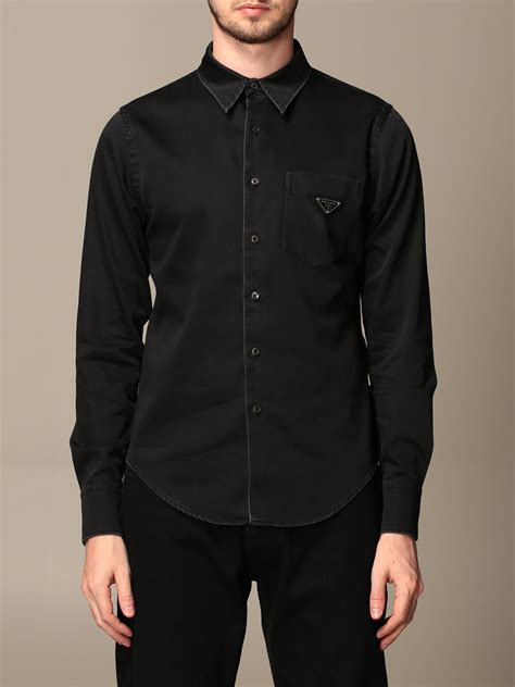 prada shirt mens sale|prada shirt black cettire.